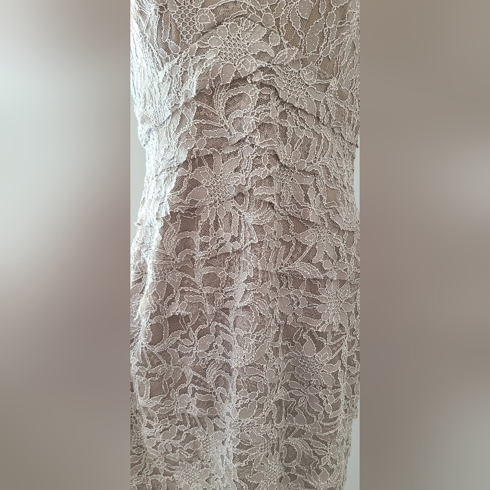 Woman's Jessica Howard Toupe Evening Dress with ruffle design - Picture 2 of 4